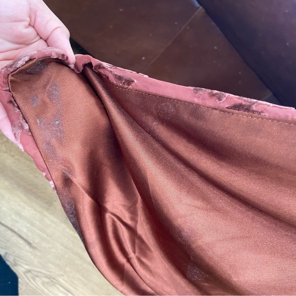 Skye Floral Burnout Velvet Dress Terracotta - Picture 16 of 16
